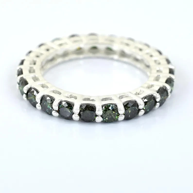 2.30 Ct Certified Elegant Blue Diamond Band Ring-925 Silver Great Shine