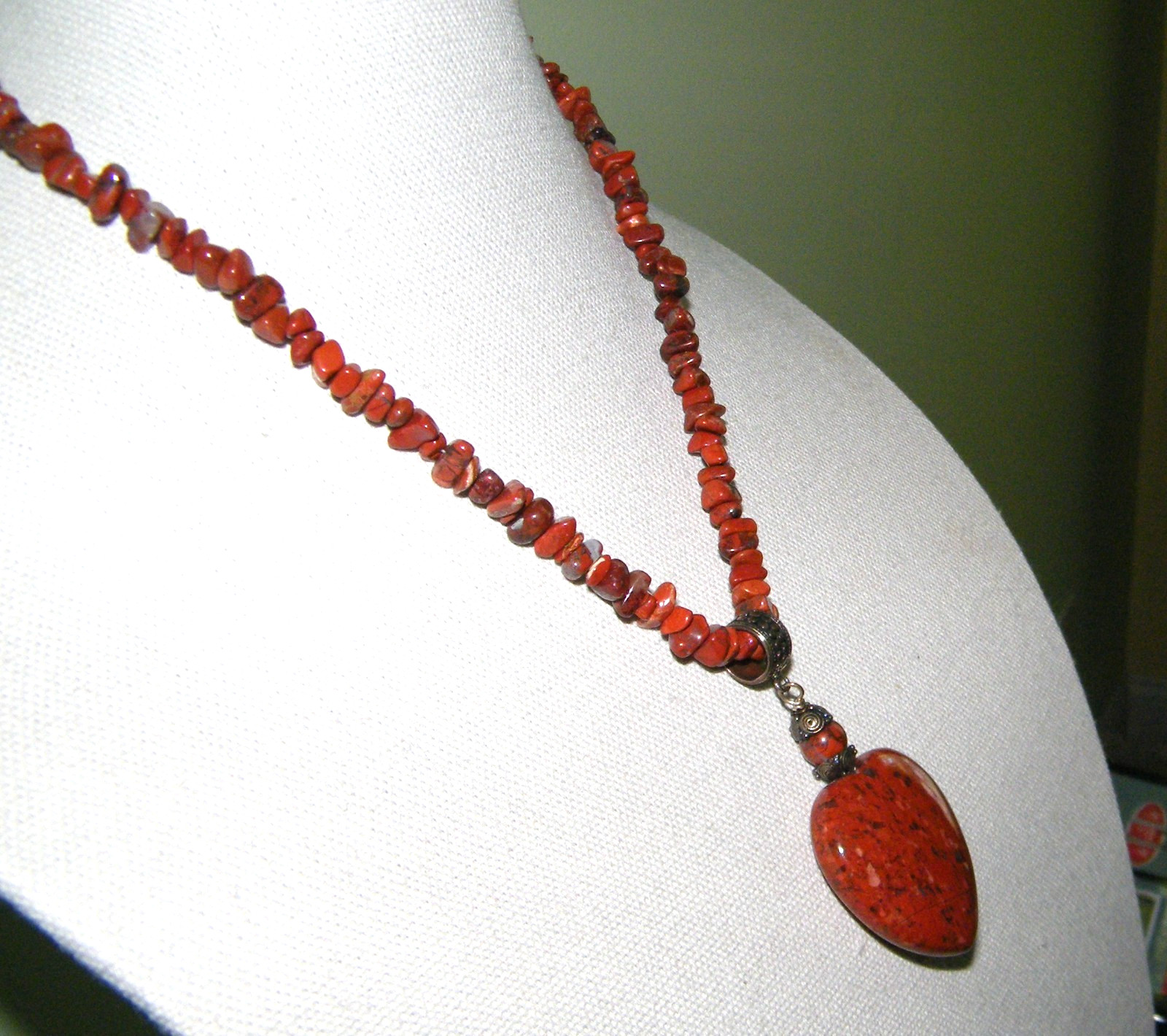 Mine Finds by Jay King DTR Red Jasper Heart Pendant Necklace