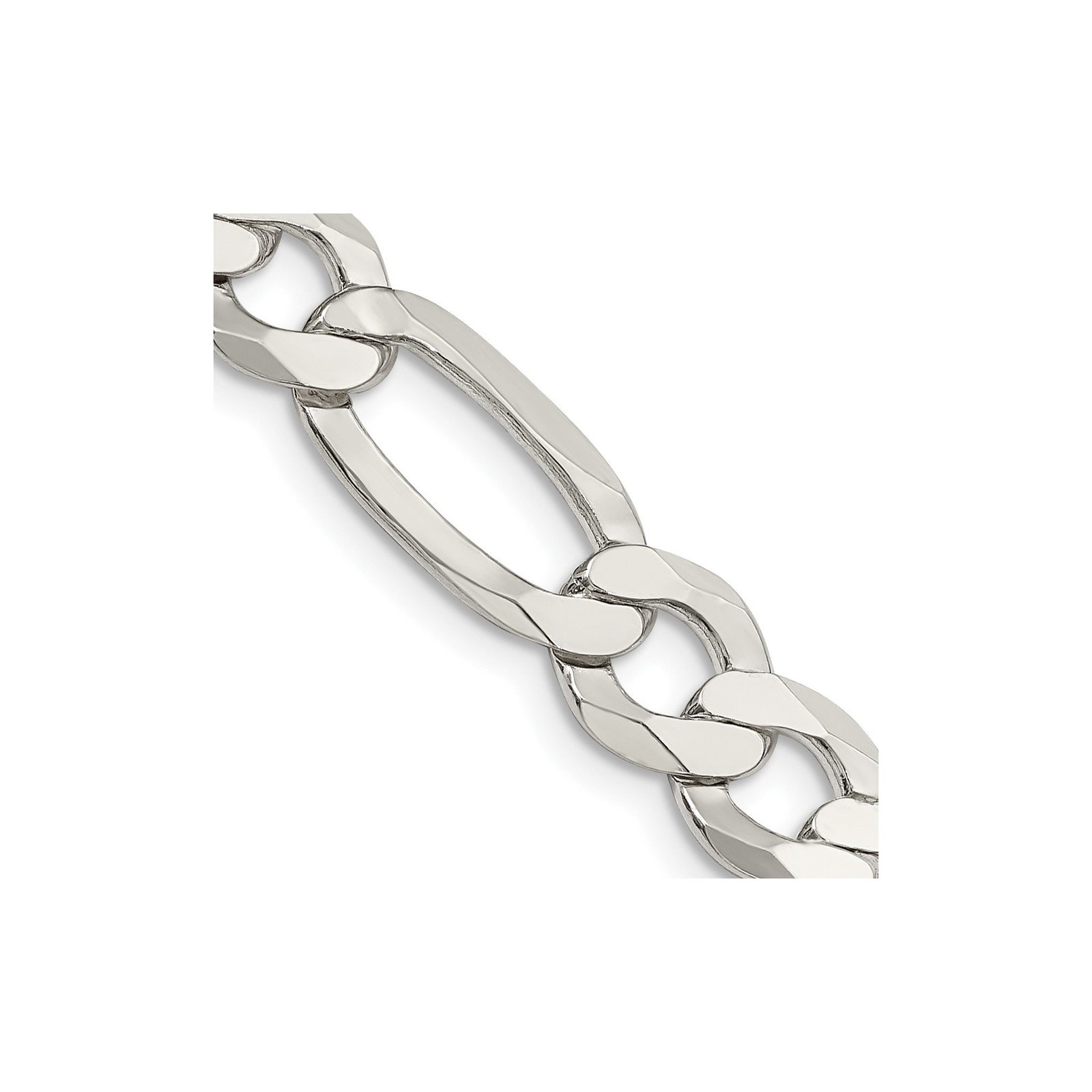 925 Sterling Silver 9.5mm Figaro Chain Necklace 20 Inch Mens Womens
