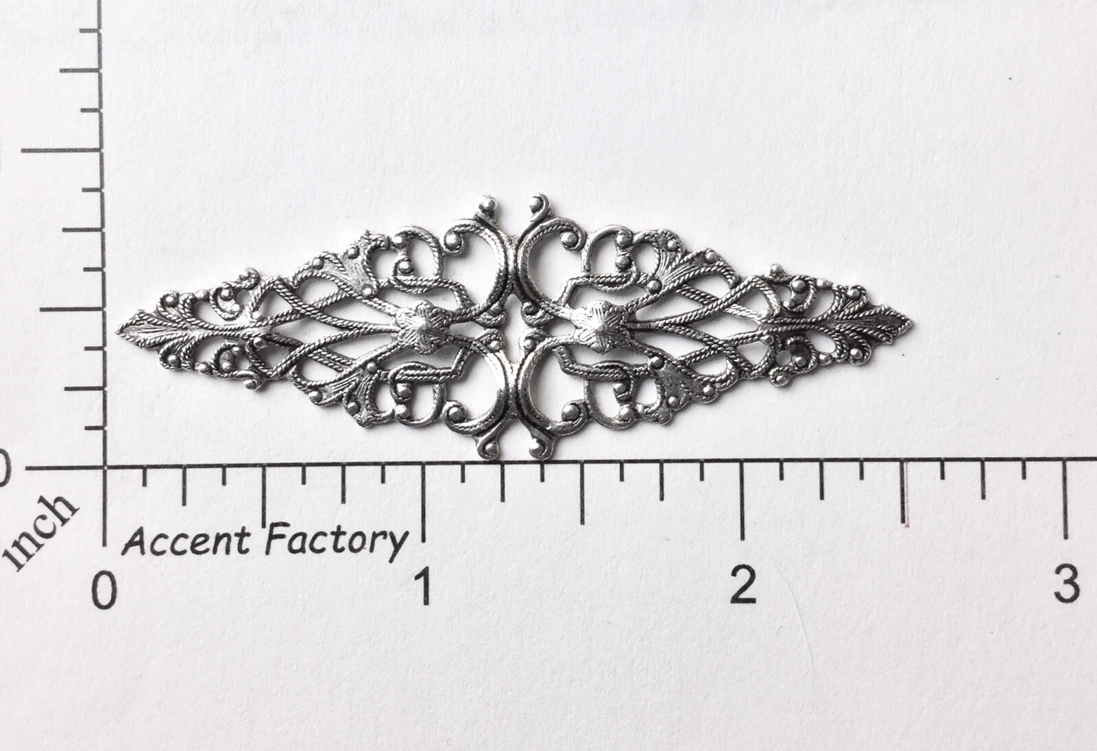 24334 – Victorian Filigree Jewelry Finding Silver Ox