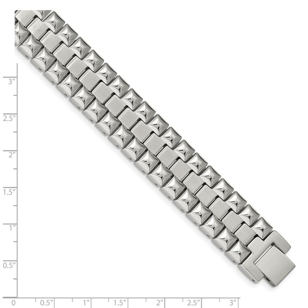 Stainless Steel Brushed and Polished 8.25in Heavy Link Bracelet