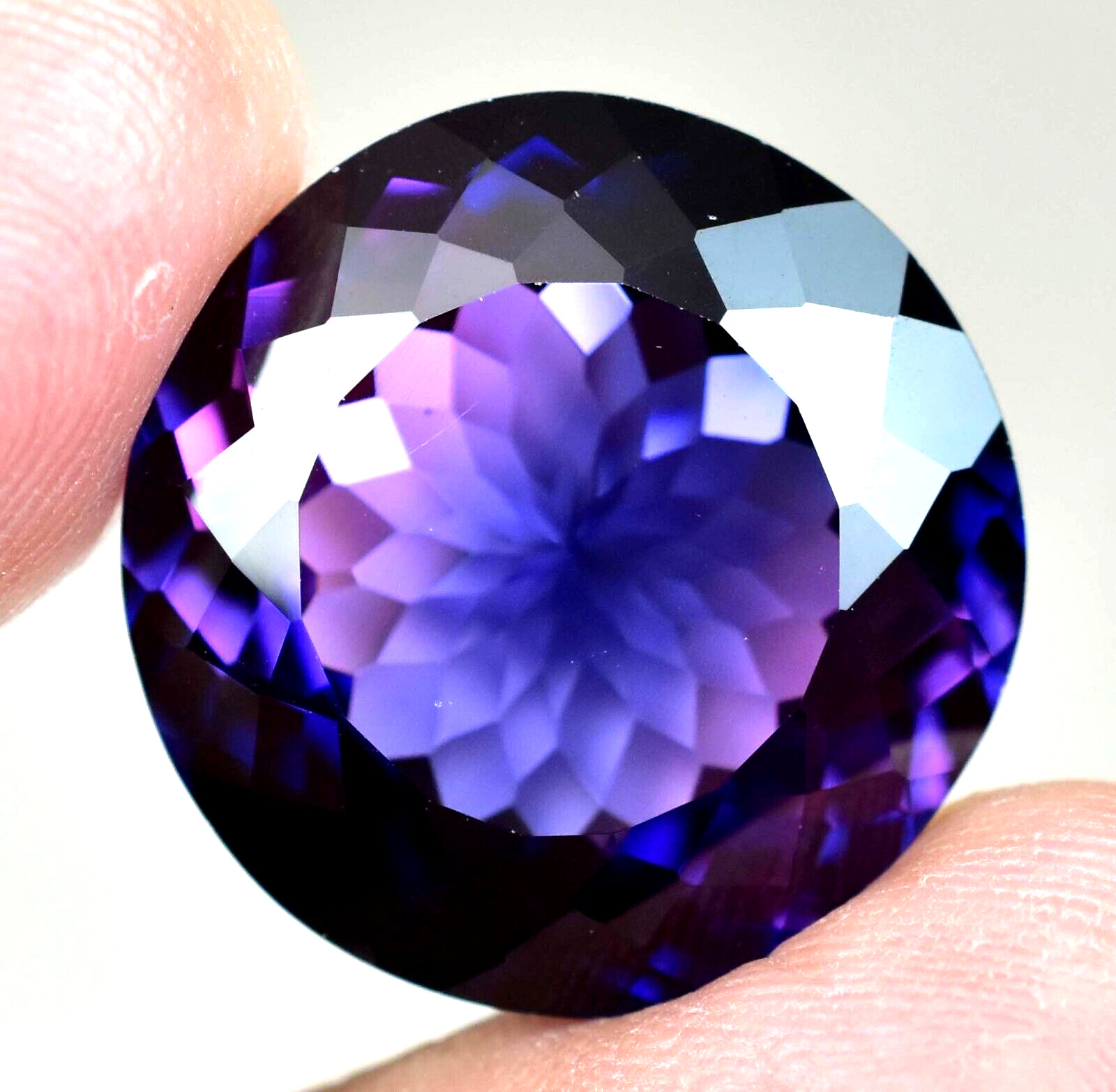 Natural 36.60Ct Boysenberry Sapphire AGL Certified Round Stunning Loose Gemstone
