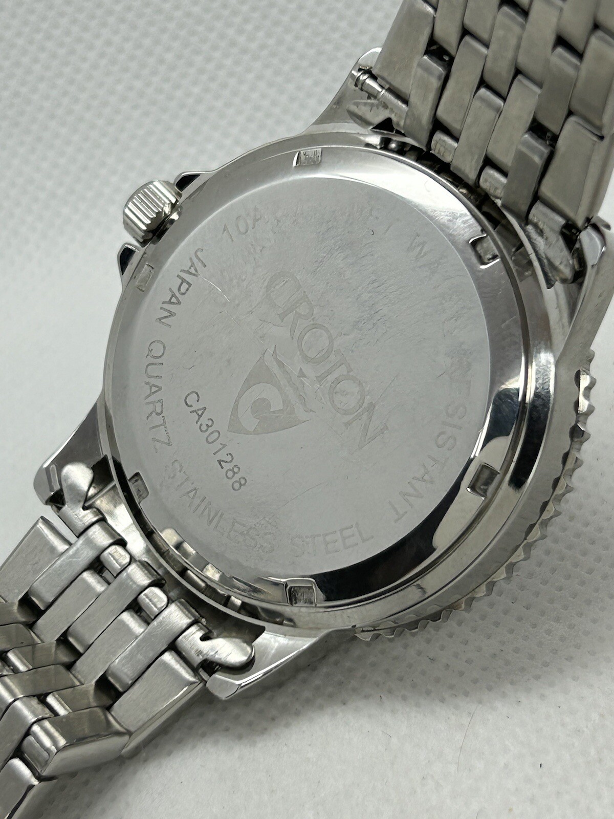 Japan Croton Aquamatic CA301288 WR 10ATM Blue Dial Silver Bezel Date Watch, 44mm