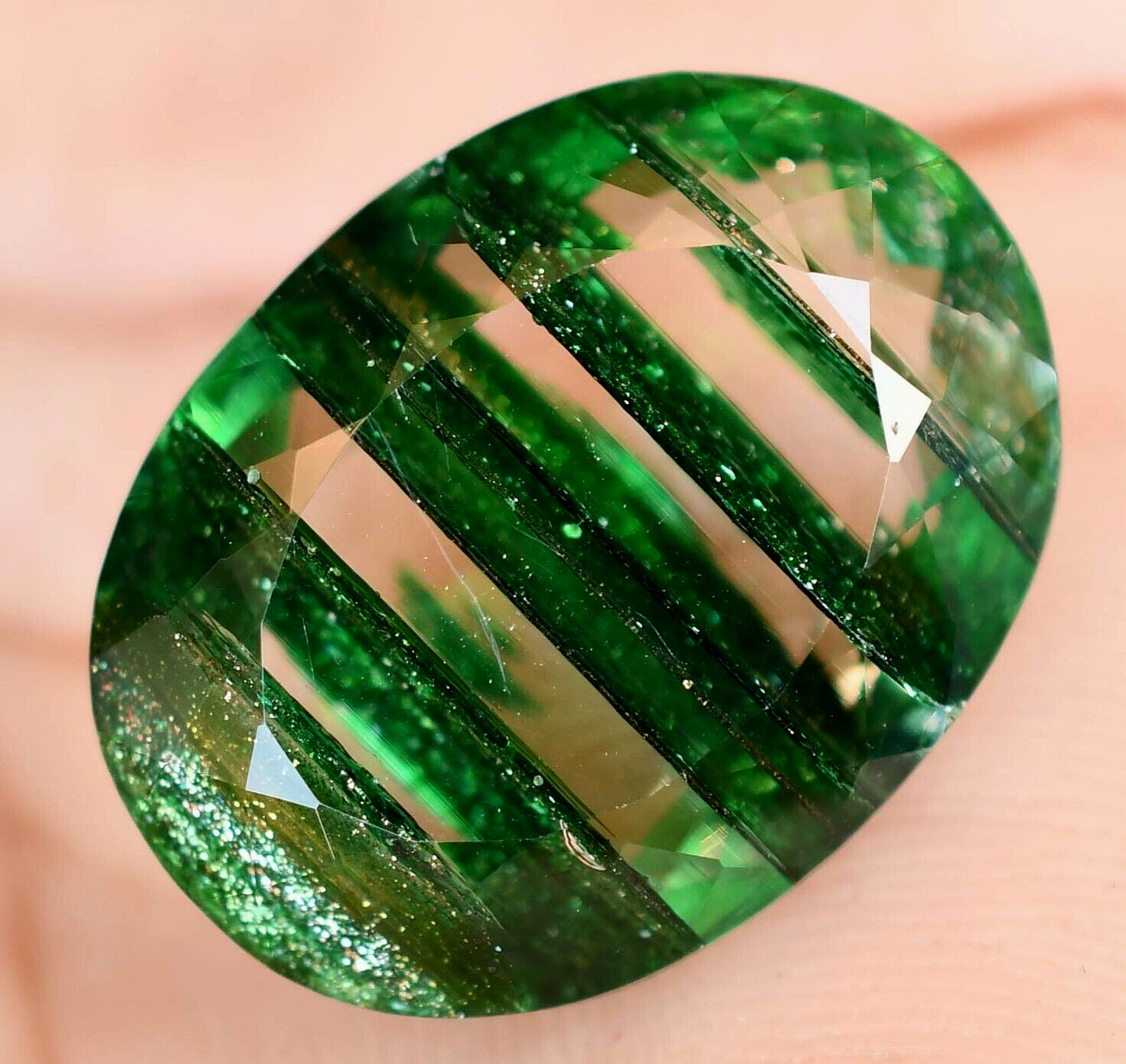 Natural Rutile & Sunstone 35.15 Ct AGL Certified Rare found Two in One Gemstone