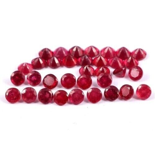 10.40 Ct 20 Pcs Natural Red Ruby 4mm Round Cut Loose Gemstone Certified G06