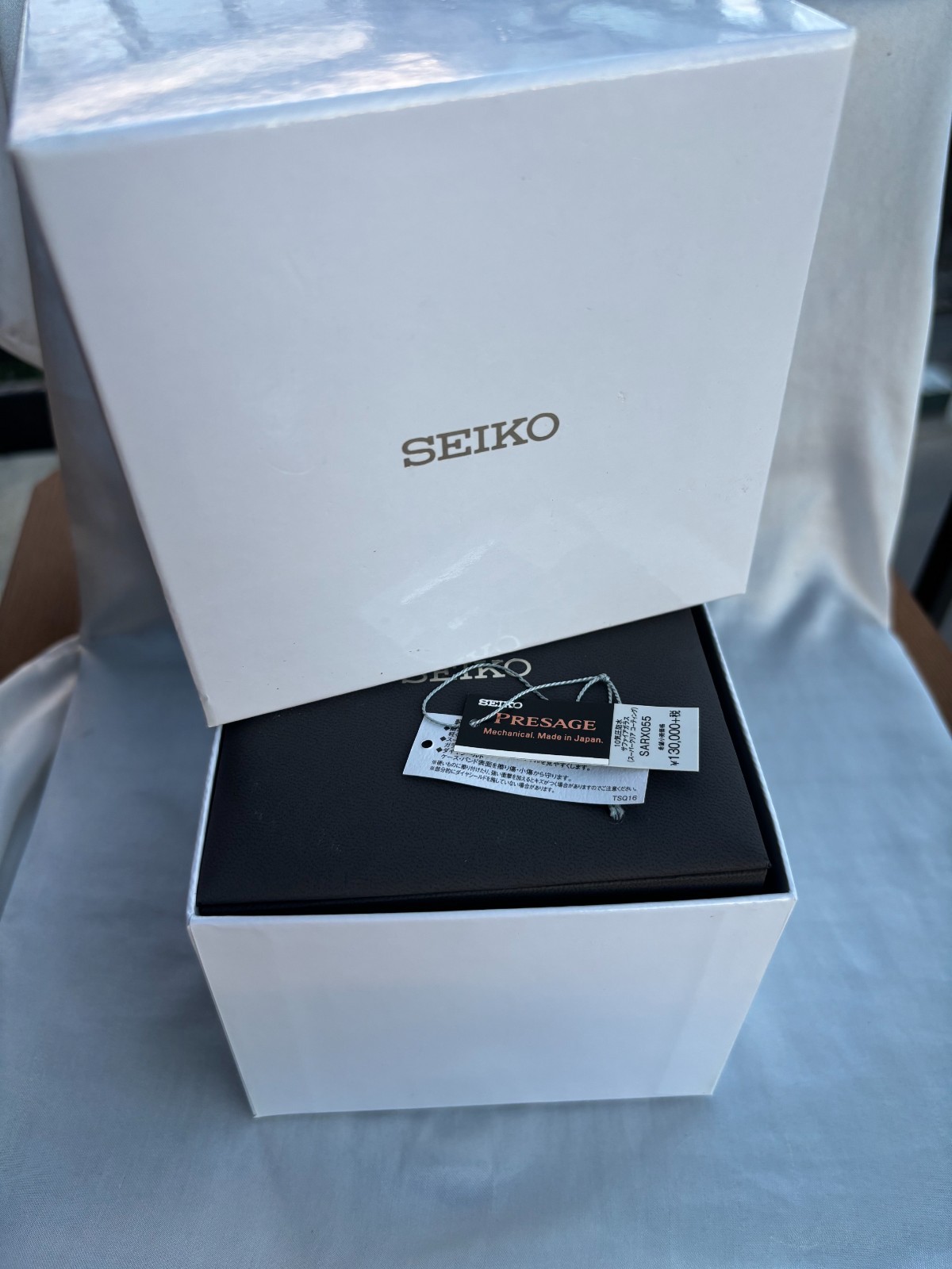 Seiko Presage SARX055 Silver White Mechanical Men’s Watch Titanium Full Kit