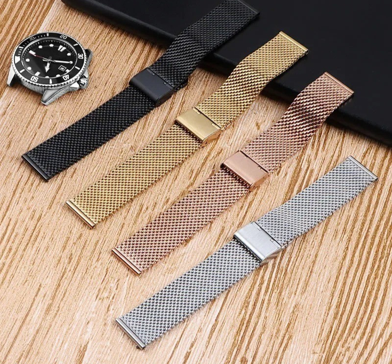 Stainless steel mesh watchband/Bracelet 18mm 20mm 22mm 24mm Woven Texture