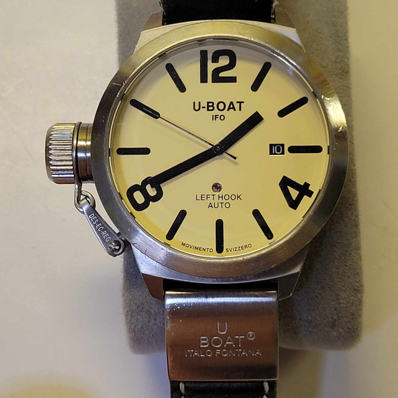 U-BOAT IFO LEFT HOOK AUTO Italo Fontana 316L Classico Stainless Steel 45mm
