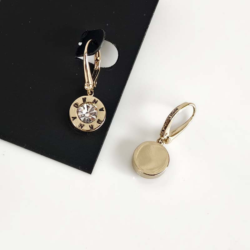 New DKNY Minimalist CZ Round Drop Earrings Gift Chic Women Party Holiday Jewelry