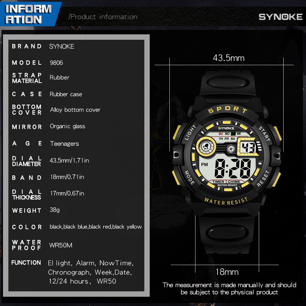 Boys Digital Watch Waterproof Sports LED Watches with Alarm Kids Wrist Watches