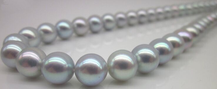 Huge 17″11-12MM NATURAL SOUTH SEA GENUINE SILVER GREY PEARL NECKLACE 2858AAA