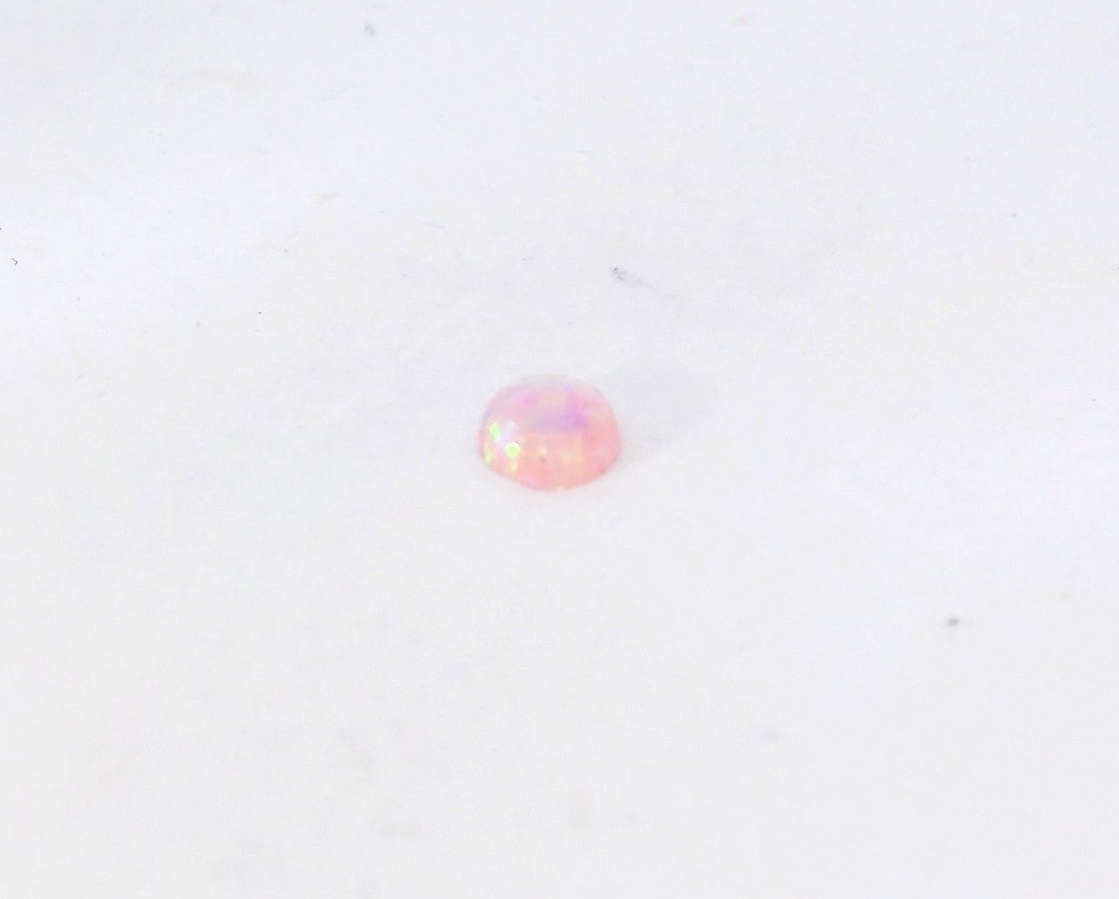 0.11ct Loose Lab Created Round Cut Pink Triplet Opal 4 x 4 mm