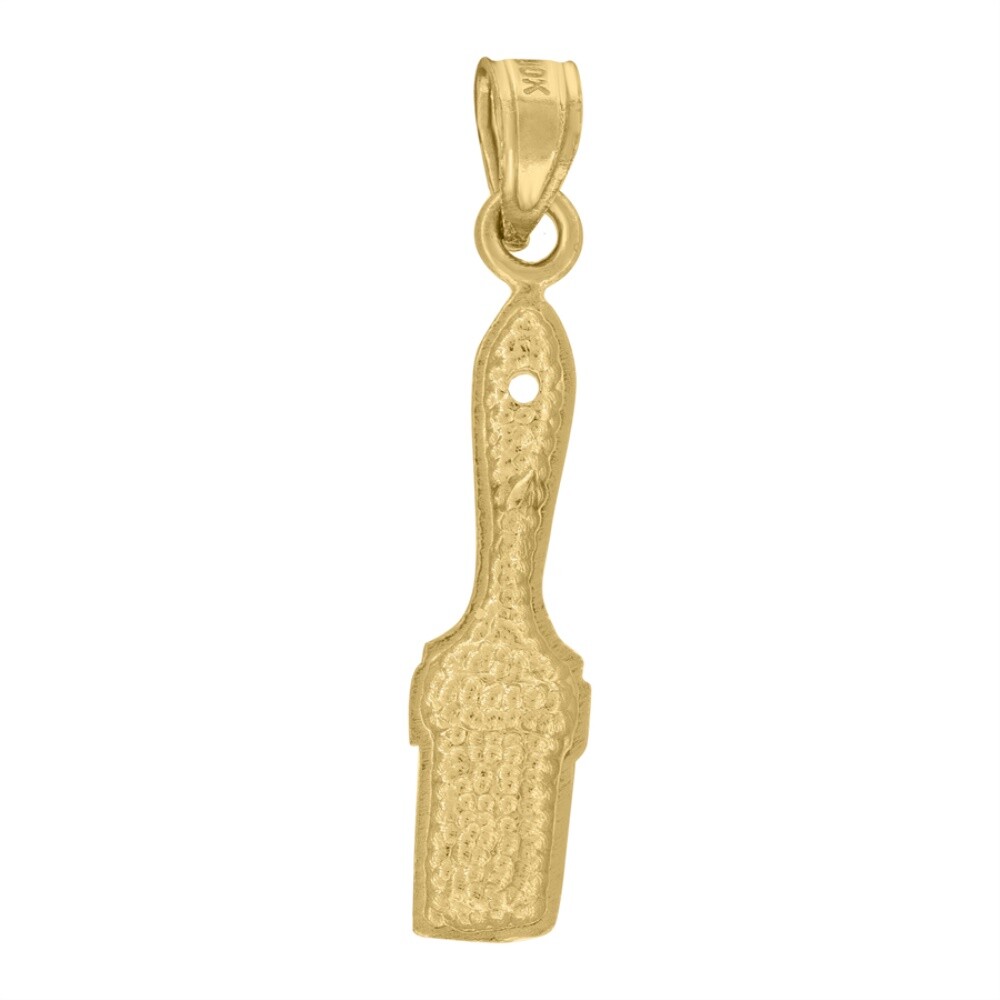 10k Yellow Gold Diamond-Cut Textured Paint Brush Tools Charm Pendant 0.7gm