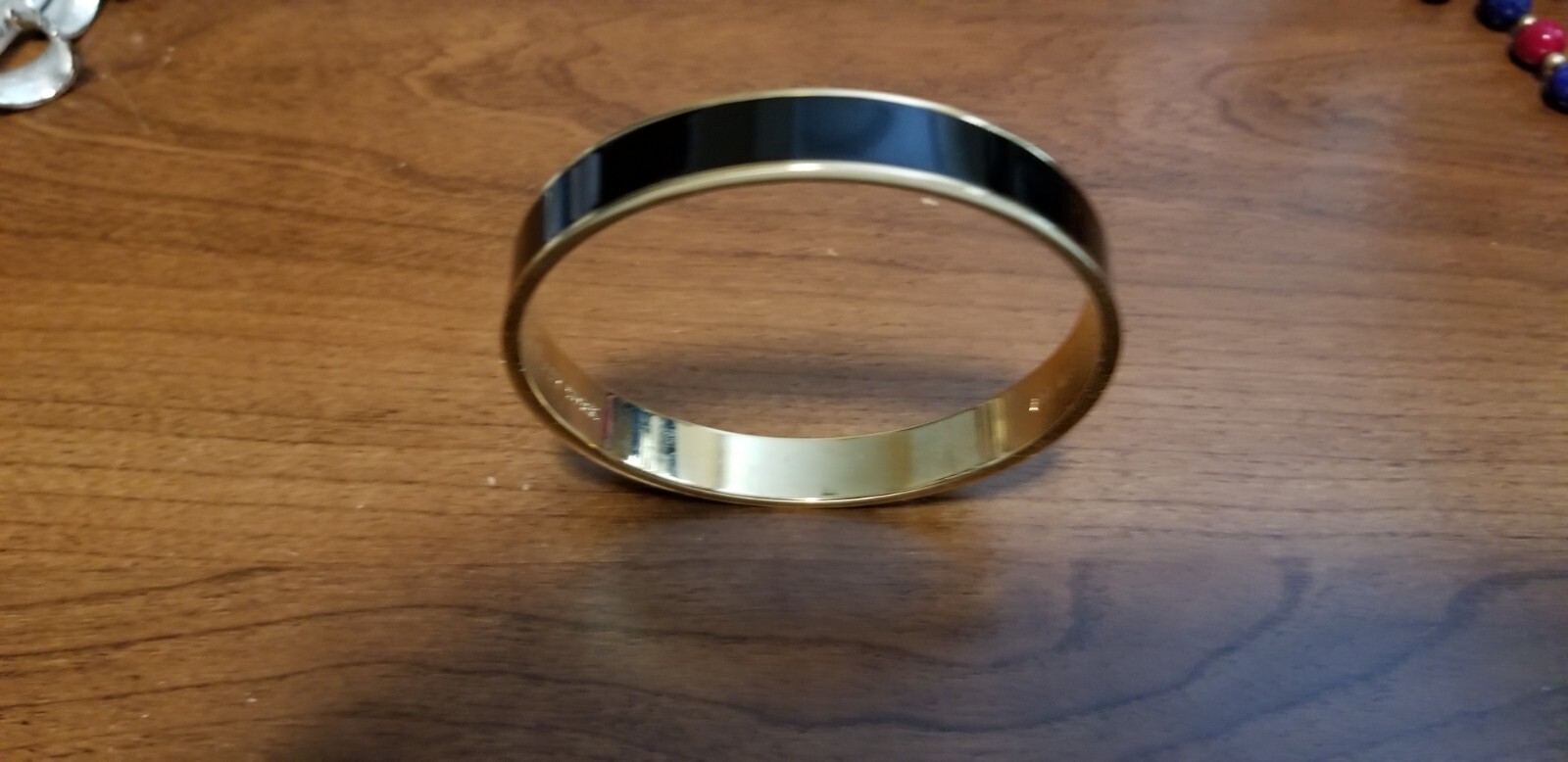 Kate Spade NY-Ace Up Your Sleeve Bracelet-Black Enamel on 12k gold-plated metal