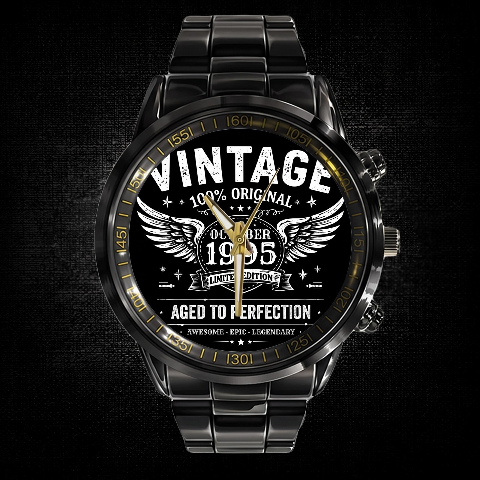 Personalized Anno 1897 schwarz-weiß Heritage Watch Leather Band Case Gift Box