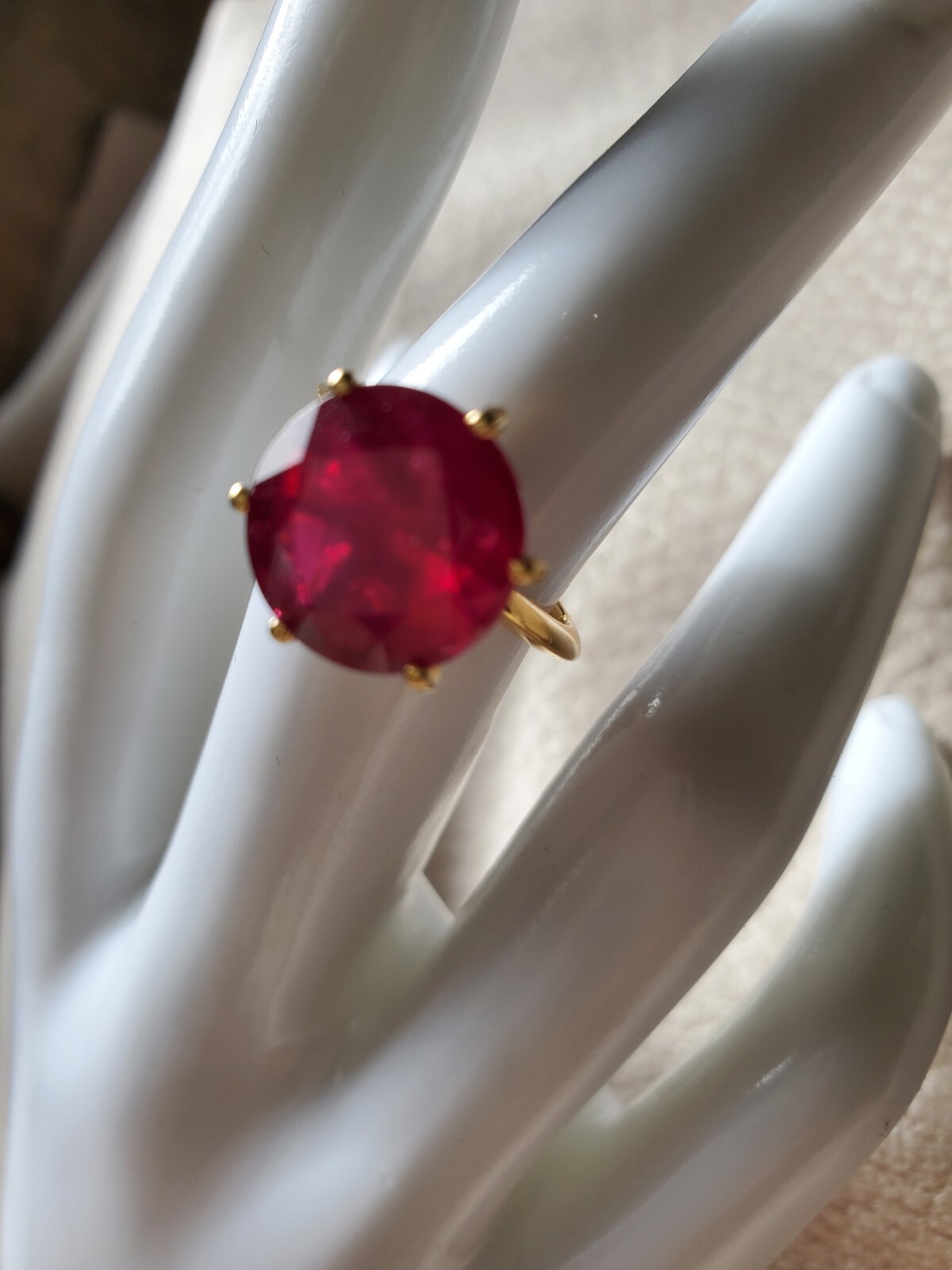 Niassa Ruby {Fissure Filled} solitaire 9.25 CTW. size 7