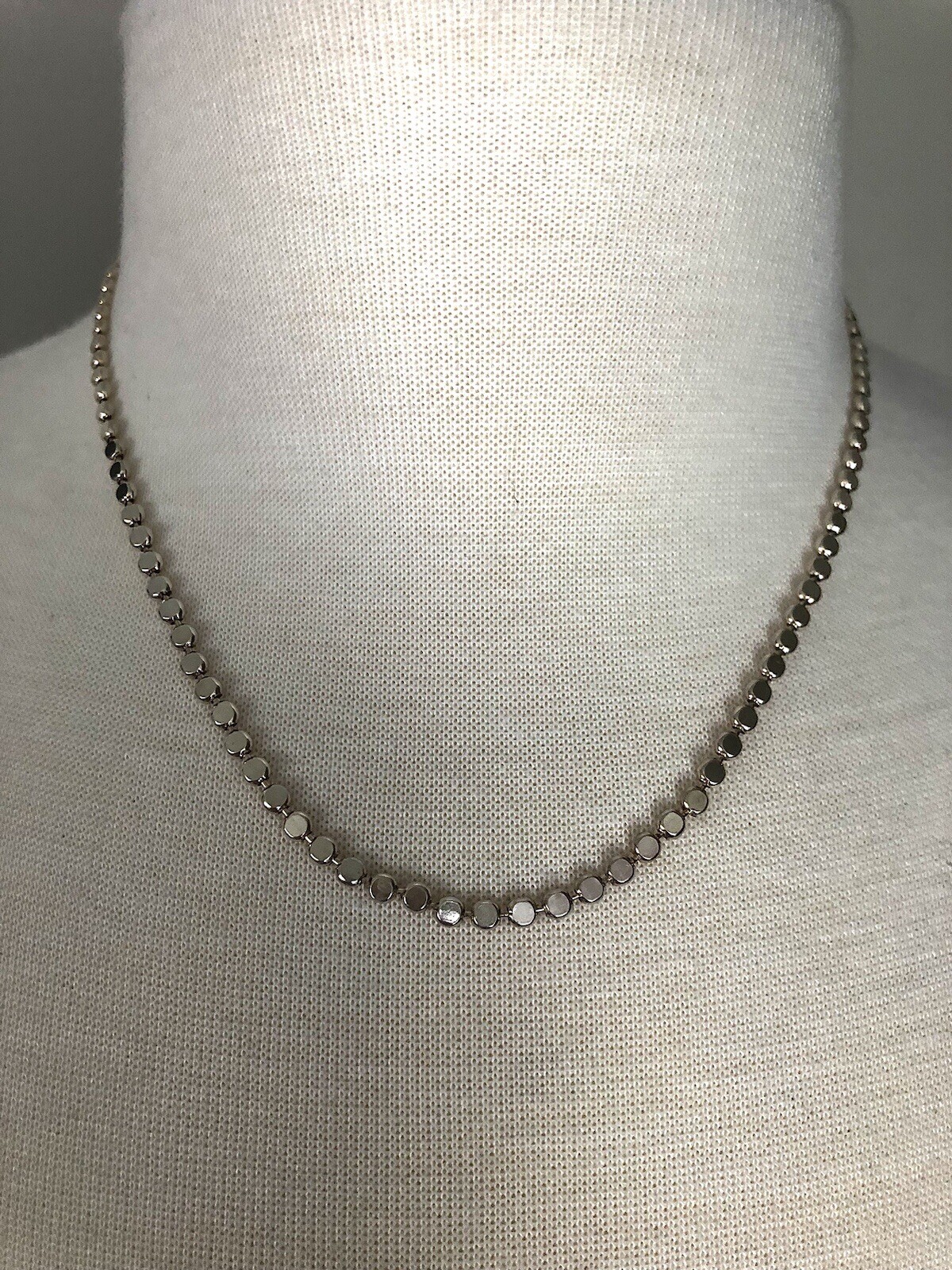 Milor Italy 950 Silver Disc Link Necklace 18 11.5g Modern Italian Designer Chain