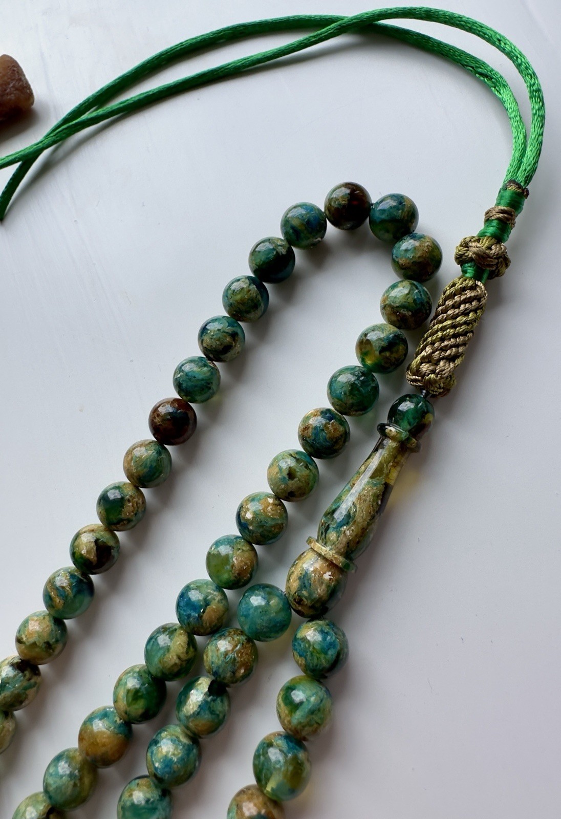 Baltic Amber 40g. Islamic Prayer Rosary Colored Round 99 Beads Tasbih Pressed