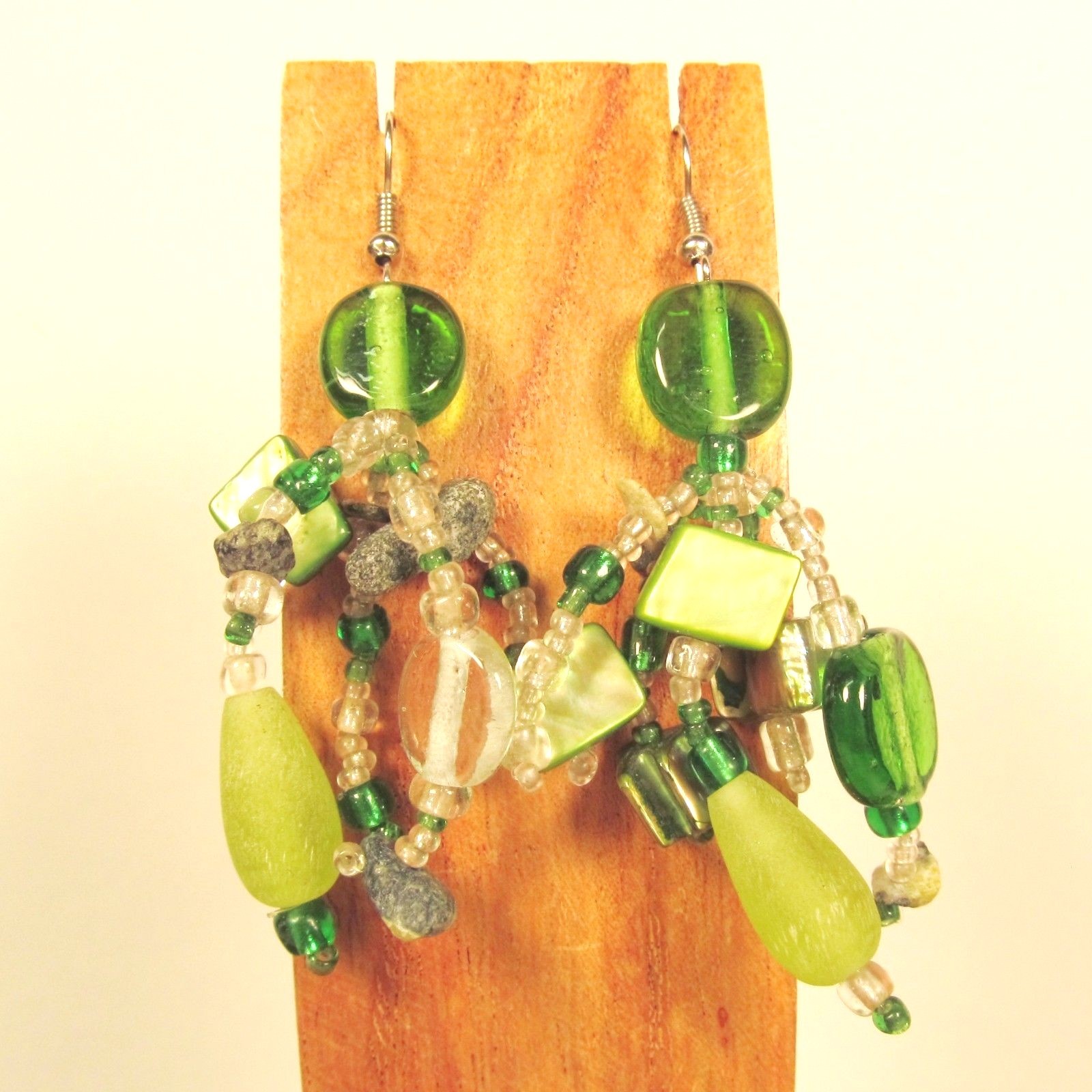 Set of 6 Handmade Beaded BOHO Chandelier Dangle Earrings 6 COLORS Party Mix