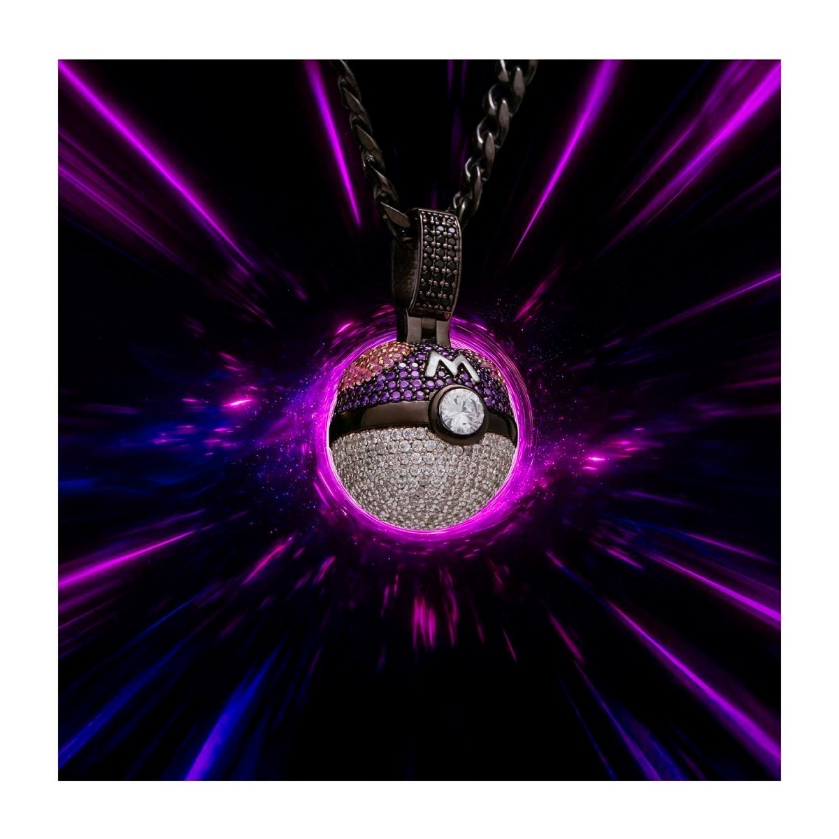 Official Pokemon X King Ice Master ball Chain Necklace NEW Pokemon Center Chain