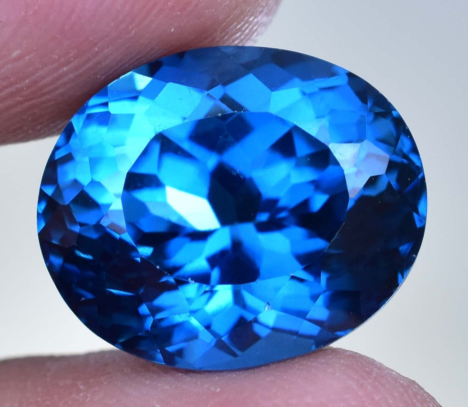18.45 Ct Flawless Natural Ceylon Blue Spinel AGL Certified Oval Shape Gemstone
