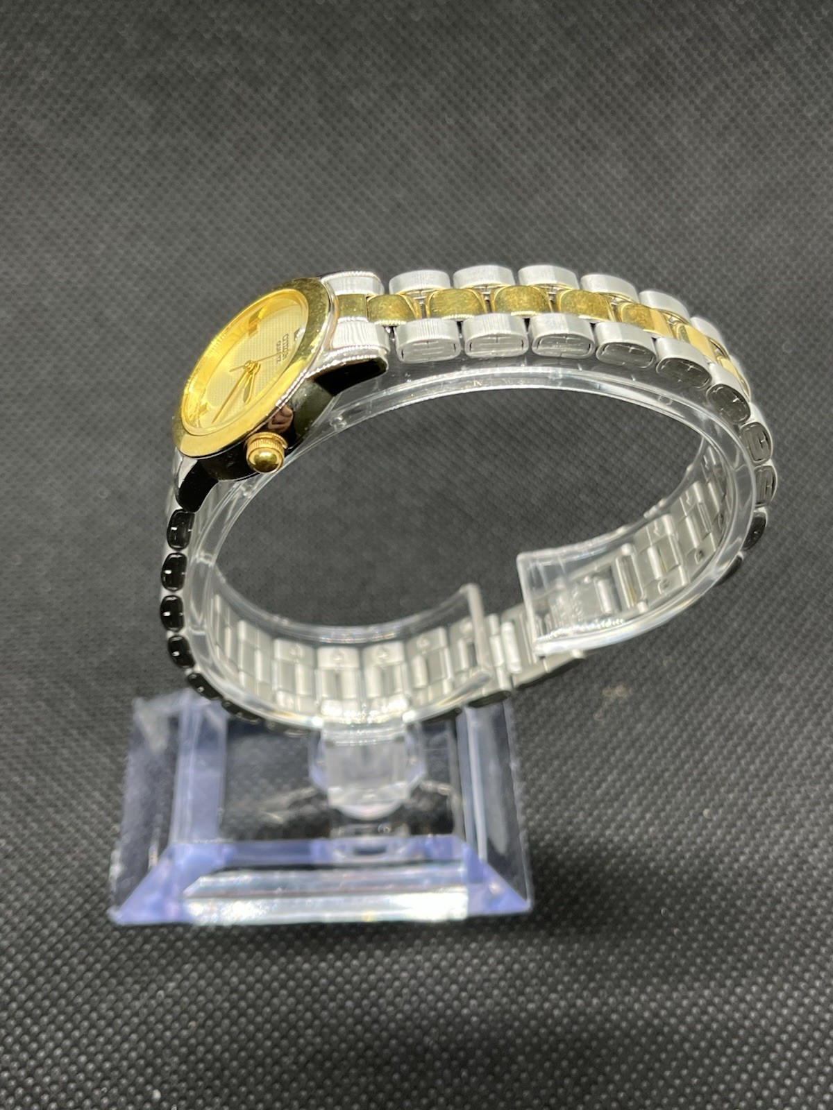 Citizen Quartz Women’s Two-Tone Steel Bracelet Gold Dial Square Indexes