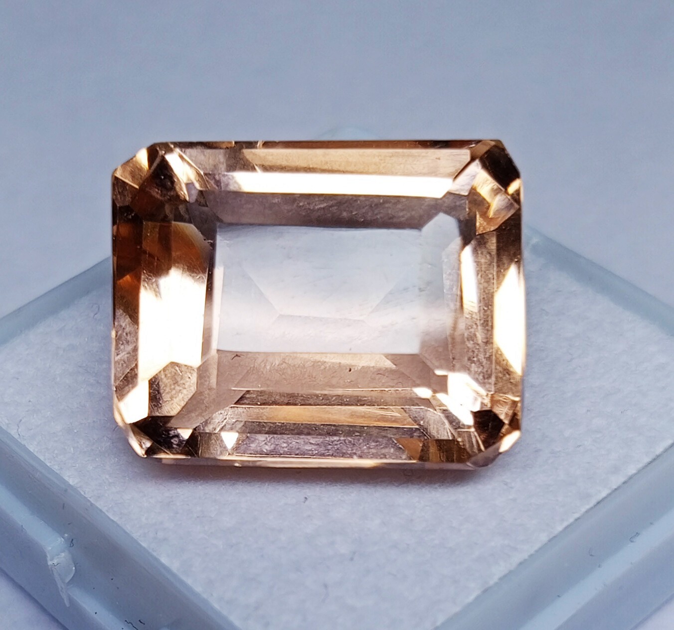 Natural Morganite Emerald Cut Madagascar Certified Loose Gemstone 17.90 Ct