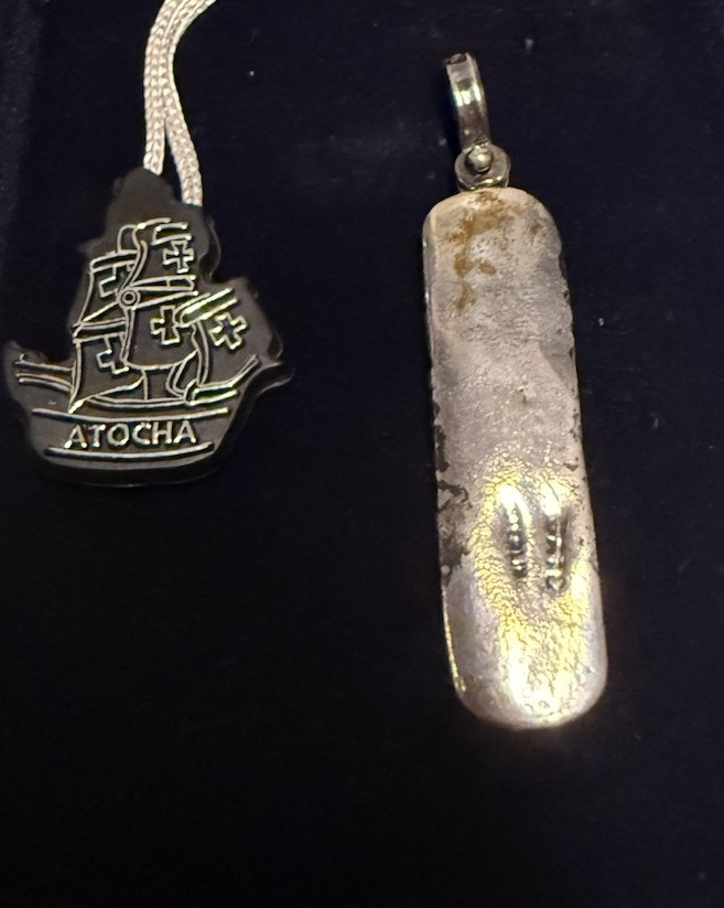 ATC 1622 Sterling Silver ATOCHA Bar Pendant & Box 5.4g Shipwreck (AN626-13) S