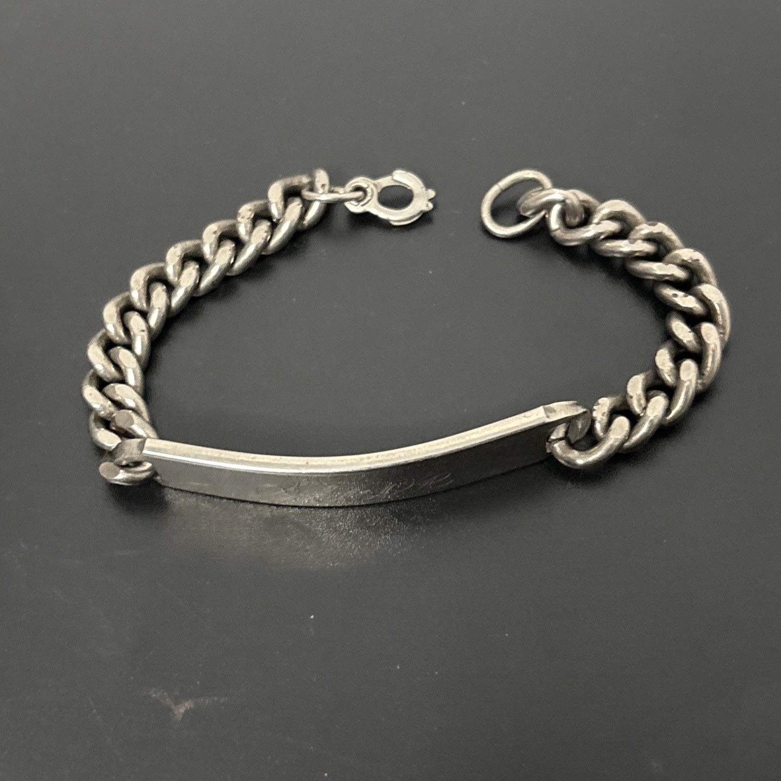 Vintage Nickel Silver ID Bracelet Men Engrave Steve Heavy 40g