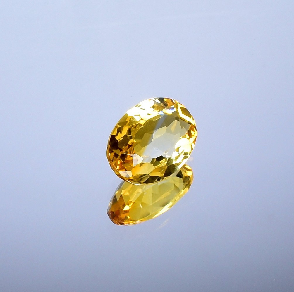 Oval Citrine Gemstone, Natural Faceted, Yellow Healing Crystals 6.45 Cts