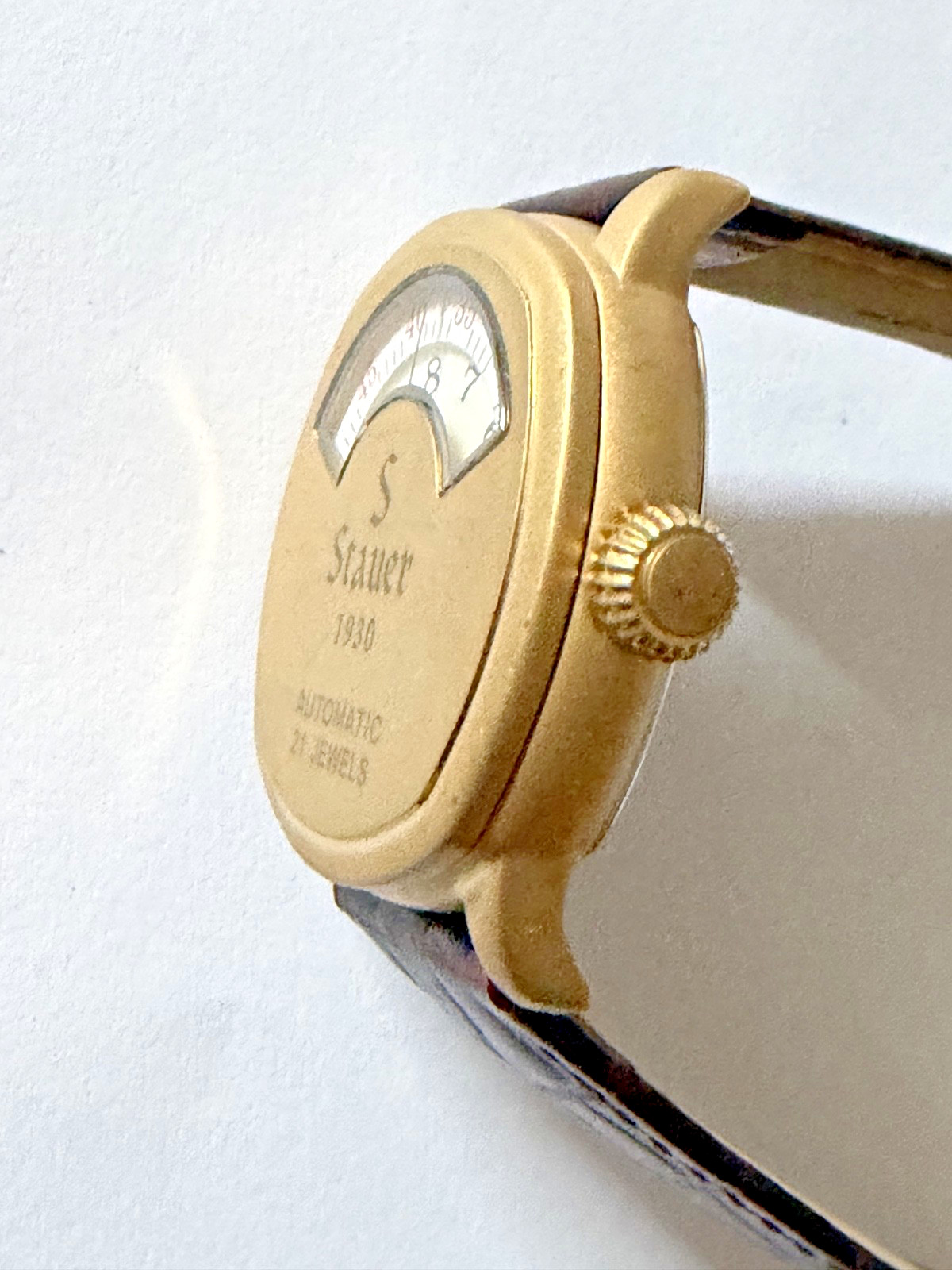 STAUER 1930 STYLE AUTOMATIC 21 JEWELS MEN’S WATCH PREOWNED W/BOX & PAPER