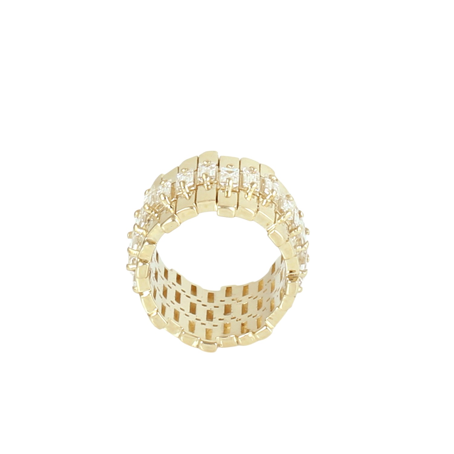 14K Yellow Gold Baguette Diamond Jewelry Finding Connector 1.11CT 11MM