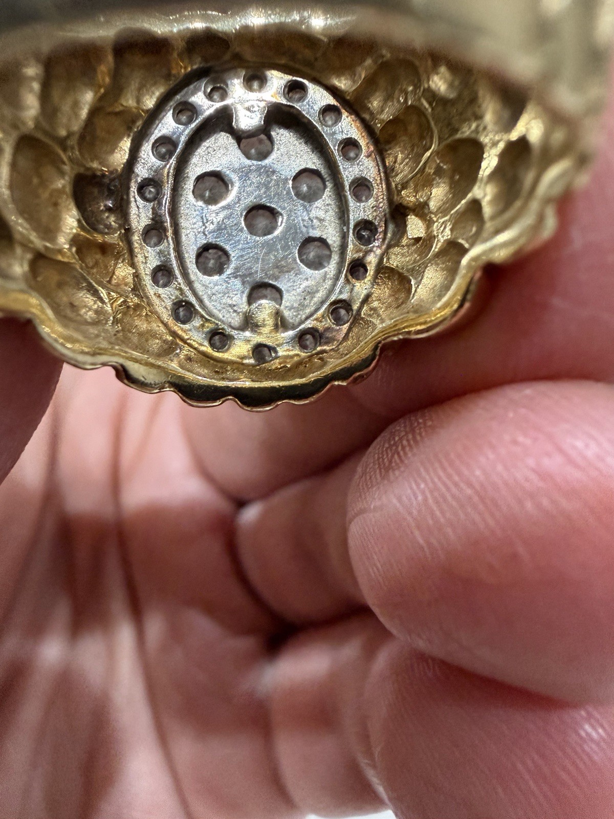 Mens 1.7CT VS2-SI1 Diamond Cluster Nugget Ring 14K Yellow Gold 16.6.g