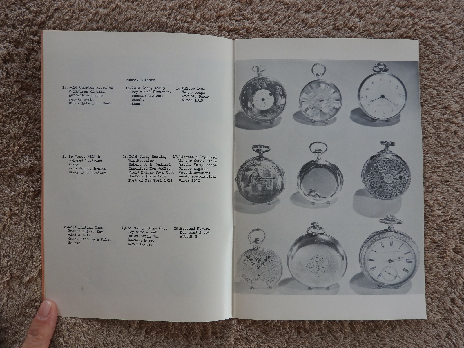 1961 “MR. BARNEY, MASTER HOROLOGIST” POCKET WATCHES 59th ST NEW YORK CITY MINTY