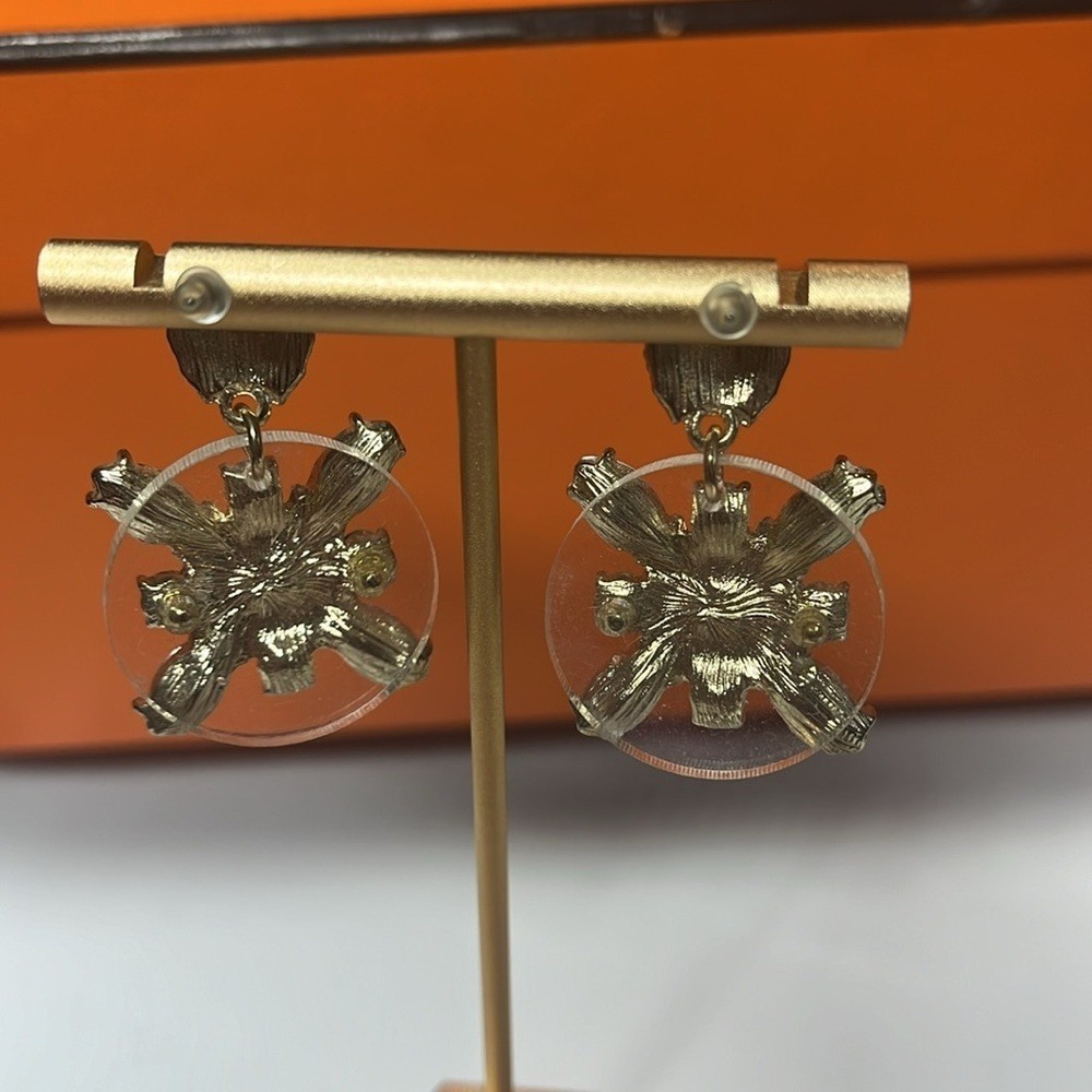 CRYSTAL EARRINGS ROUND DROP COLORFUL STONES
