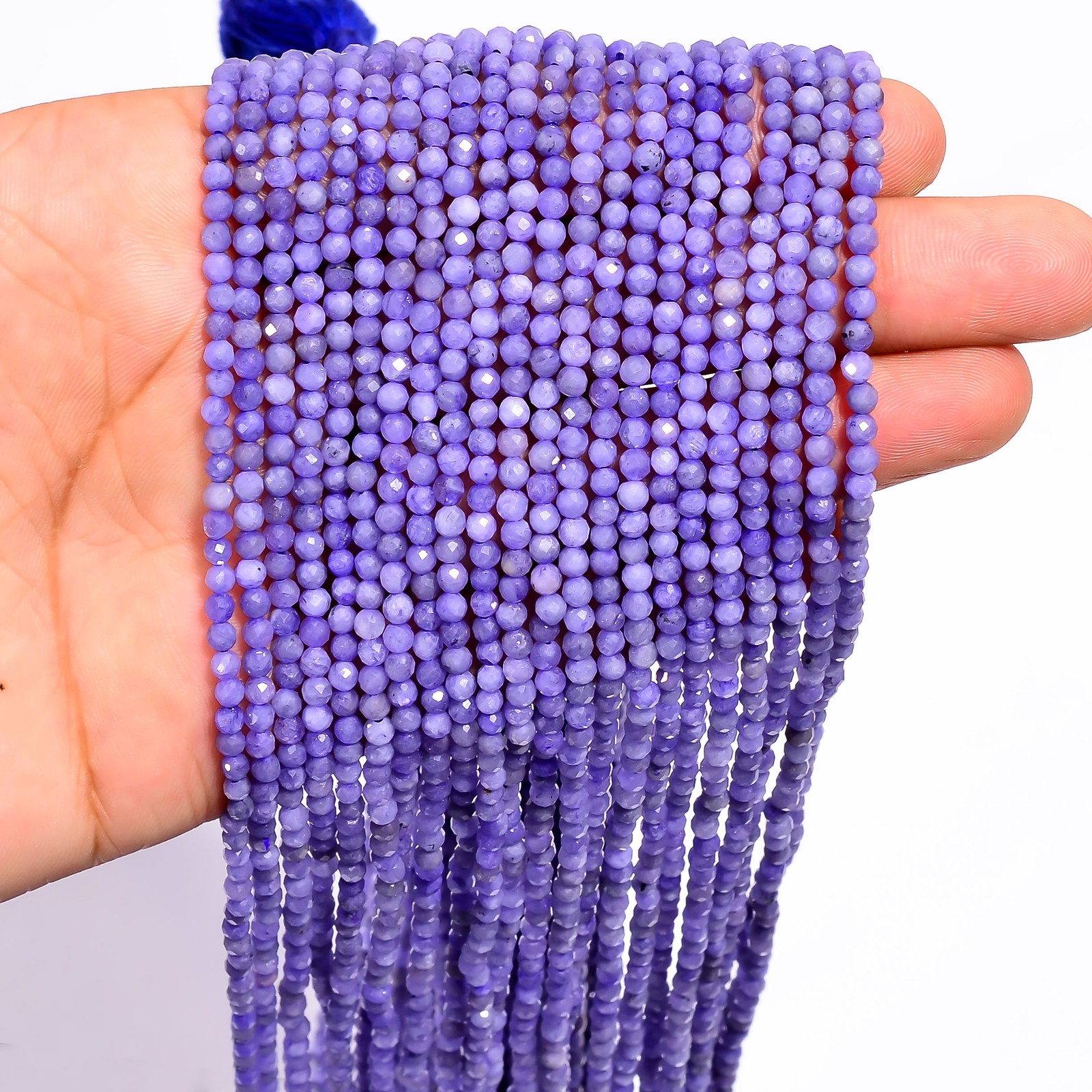 Natural Tanzanite Gemstone Round Shape Faceted Beads 3X3 mm Strand 12.5″ UGB-672
