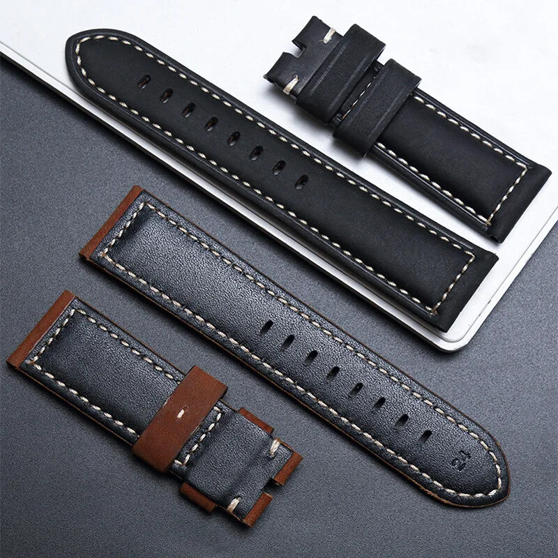 Vintage Classic Buckle Cow Genuine Leather Watch Band 20mm 22mm 24mm 26mm Strap