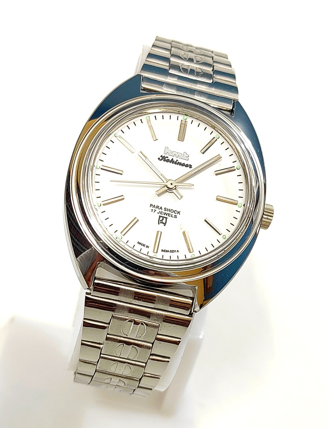 Vintage HMT Kohinoor 17-Jewels Para Shock Genuine INDIAN 80s Made Men Wristwatch