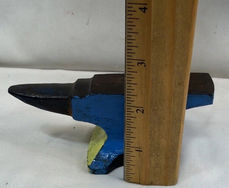 One Pound Vintage Blue And Yellow Anvil