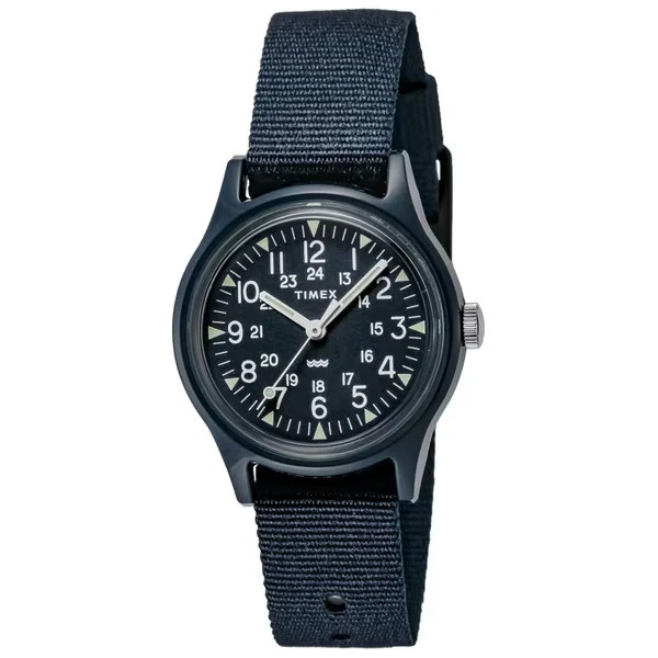 Timex MK1 Ladies’ 29mm Blue Dial 24-Hour Fabric Strap Watch TW2T33800VQ New