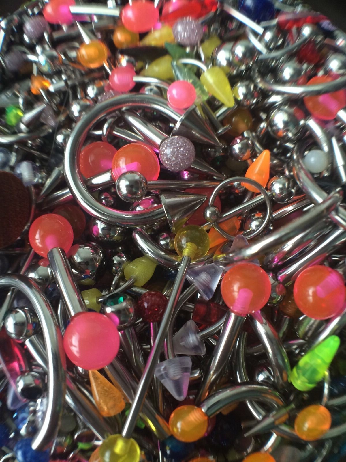 Wholesale 100+ Body Jewelry Tongue Belly Lip Eyebrow Barbell Rings Stud Piercing