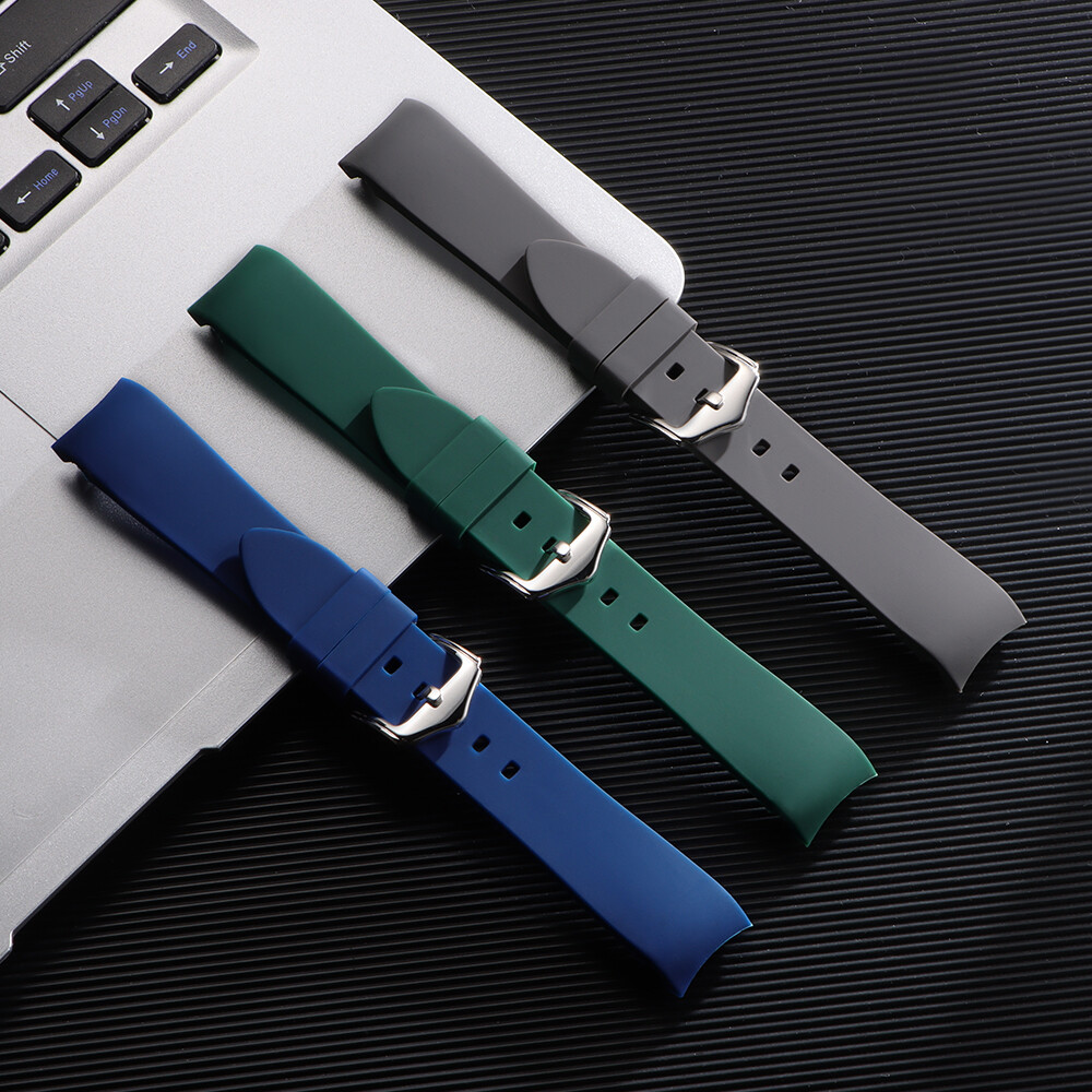 Curved End Watch Band Soft Silicone Rubber Strap Universal 18/19/20/21/22/24mm