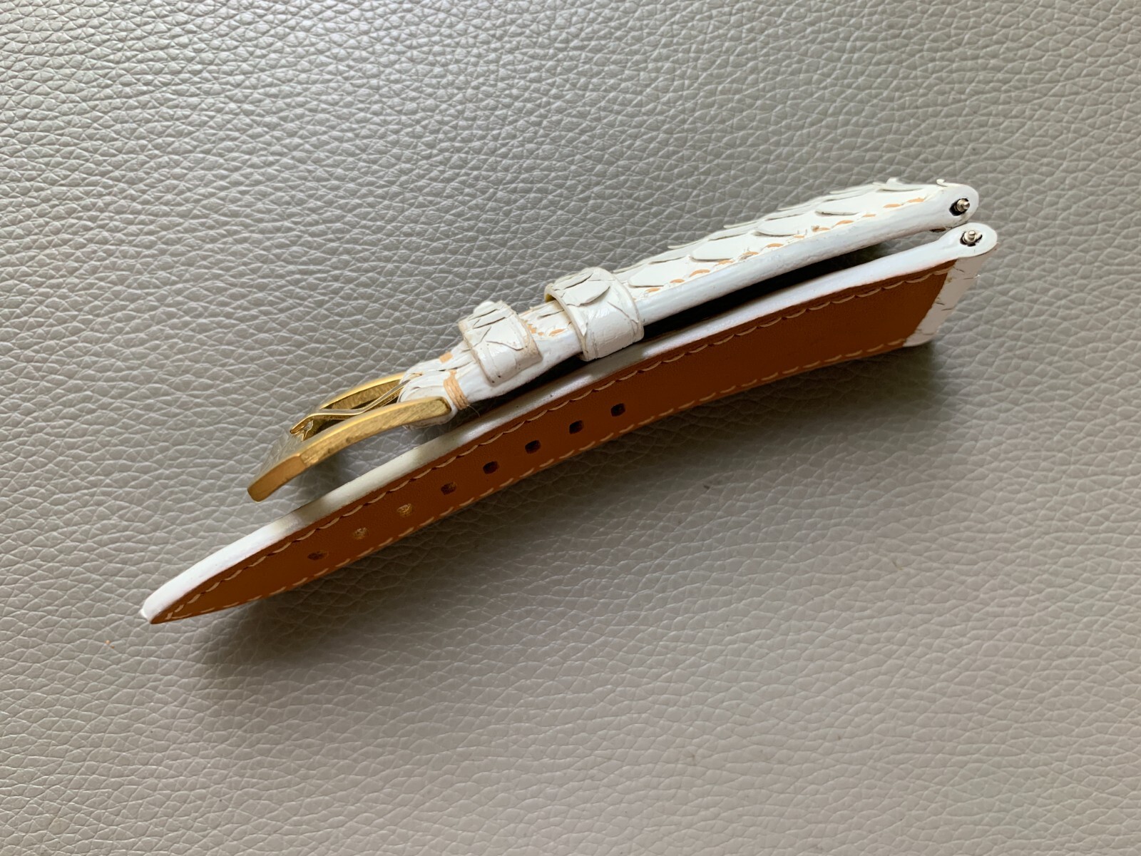 White Genuine Snake skin leather watch strap band, Custom Sizes 10mm to 26mm
