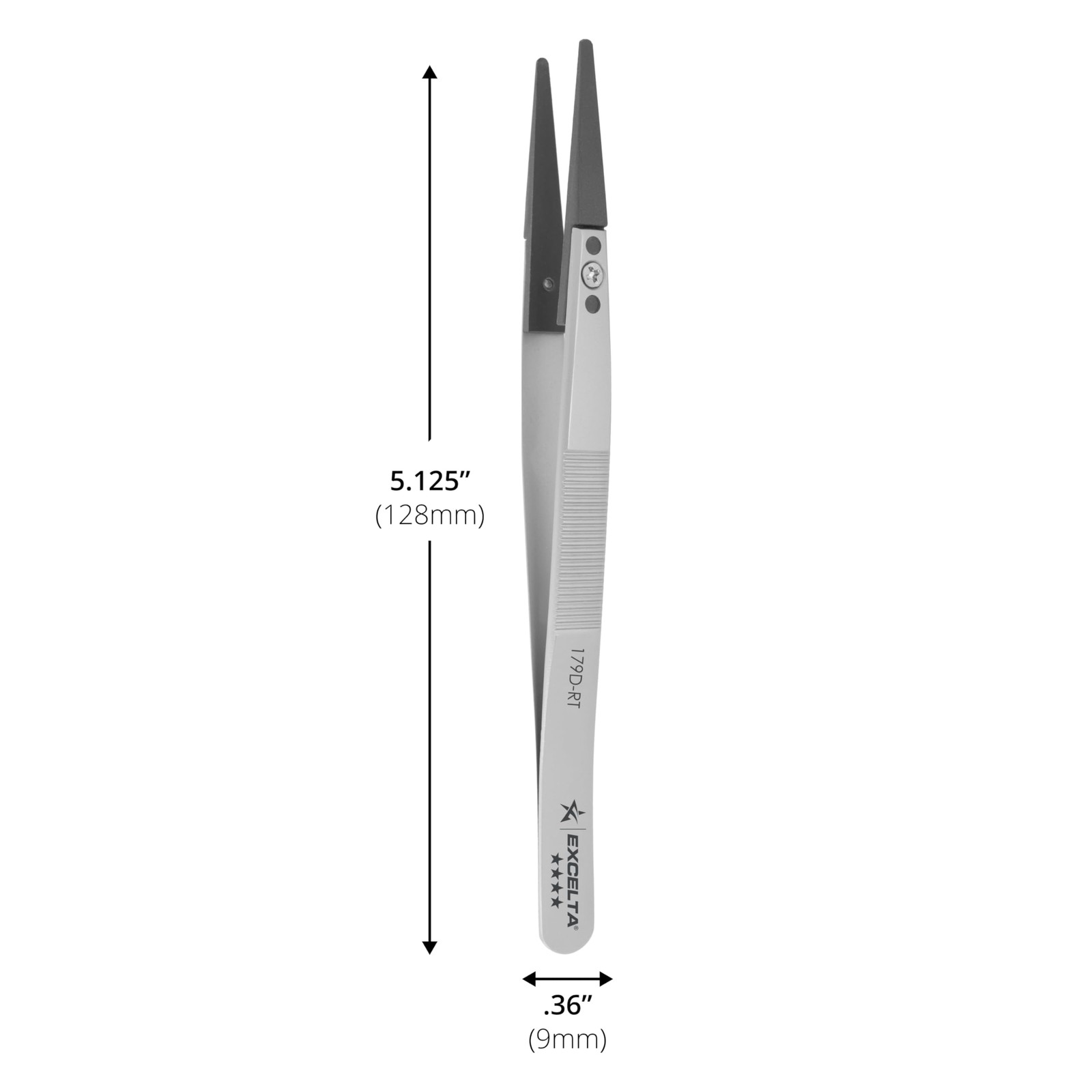 179drt Straight Replaceable Copolymer Tip Tweezers 0.08 X 0.025 Tip Size Esd S