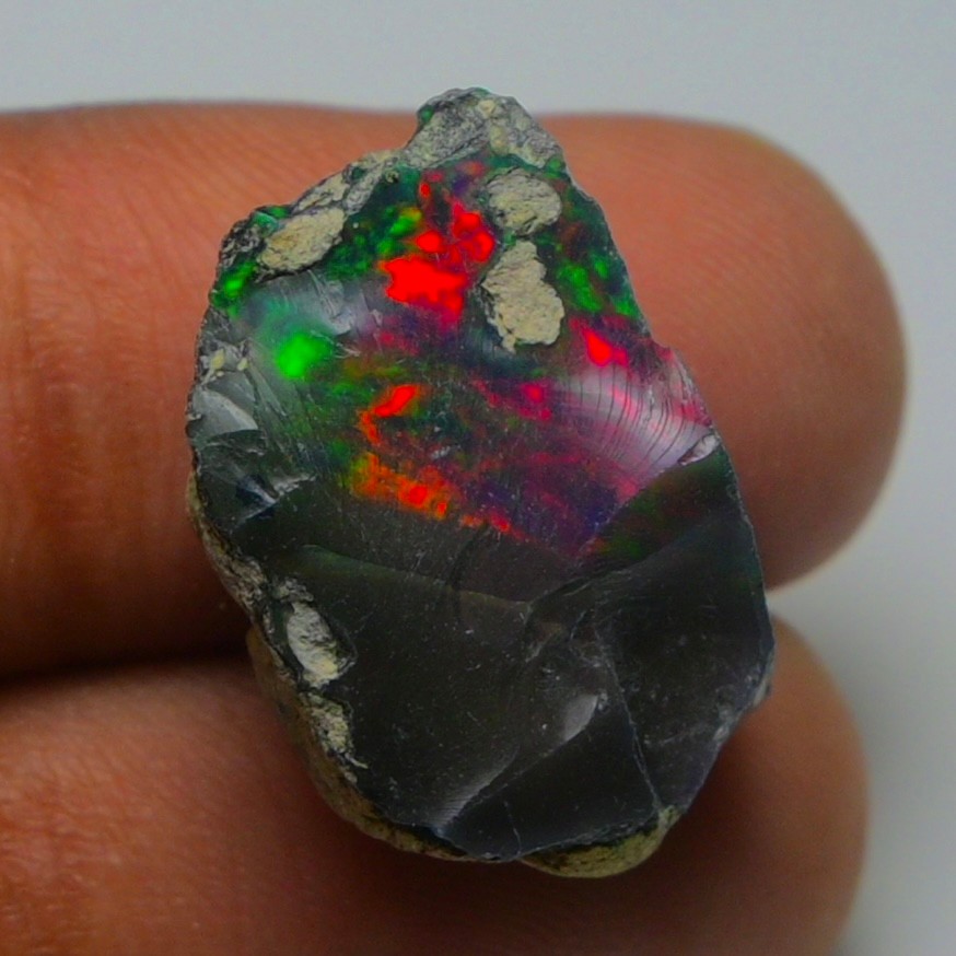 Black Opal Rough 12.45 Carats, Smoked Ethiopian Welo Opal Rough, Fire Opal Raw