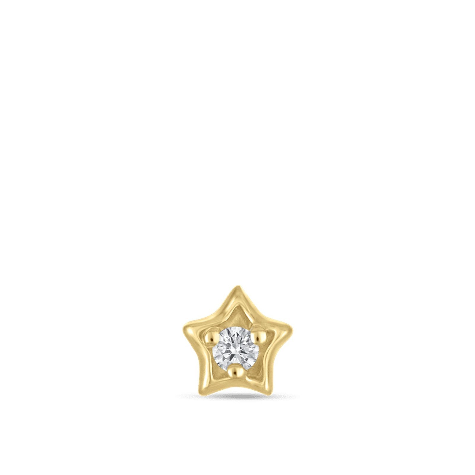 Gold Star Moissanite Helix Cartilage Stud 925 Sterling Silver