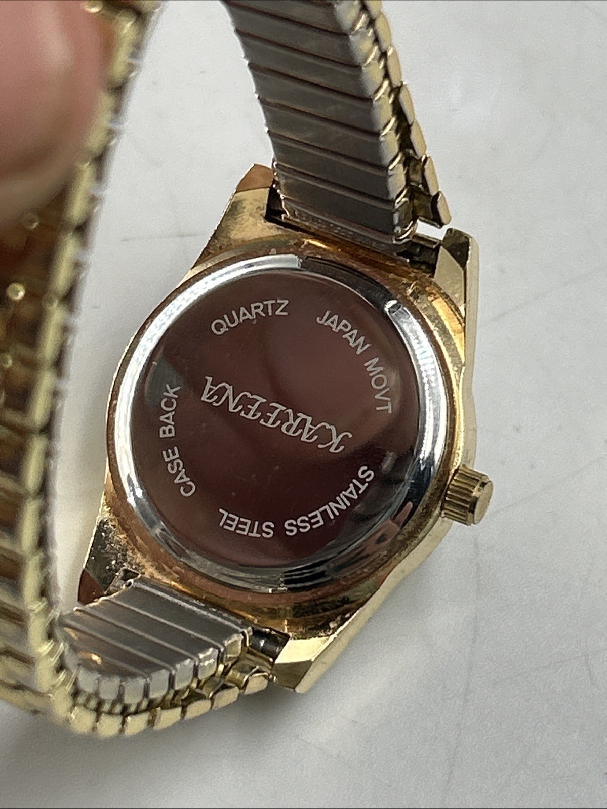 28MM Women’s Watch White Dial Gold Case Expandable Band 6″ Needs Battery – Clean