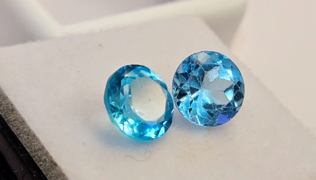 Round Cut Aquamarine 3 Ct Blue Pair Loose Certified Gemstone For Earring Making