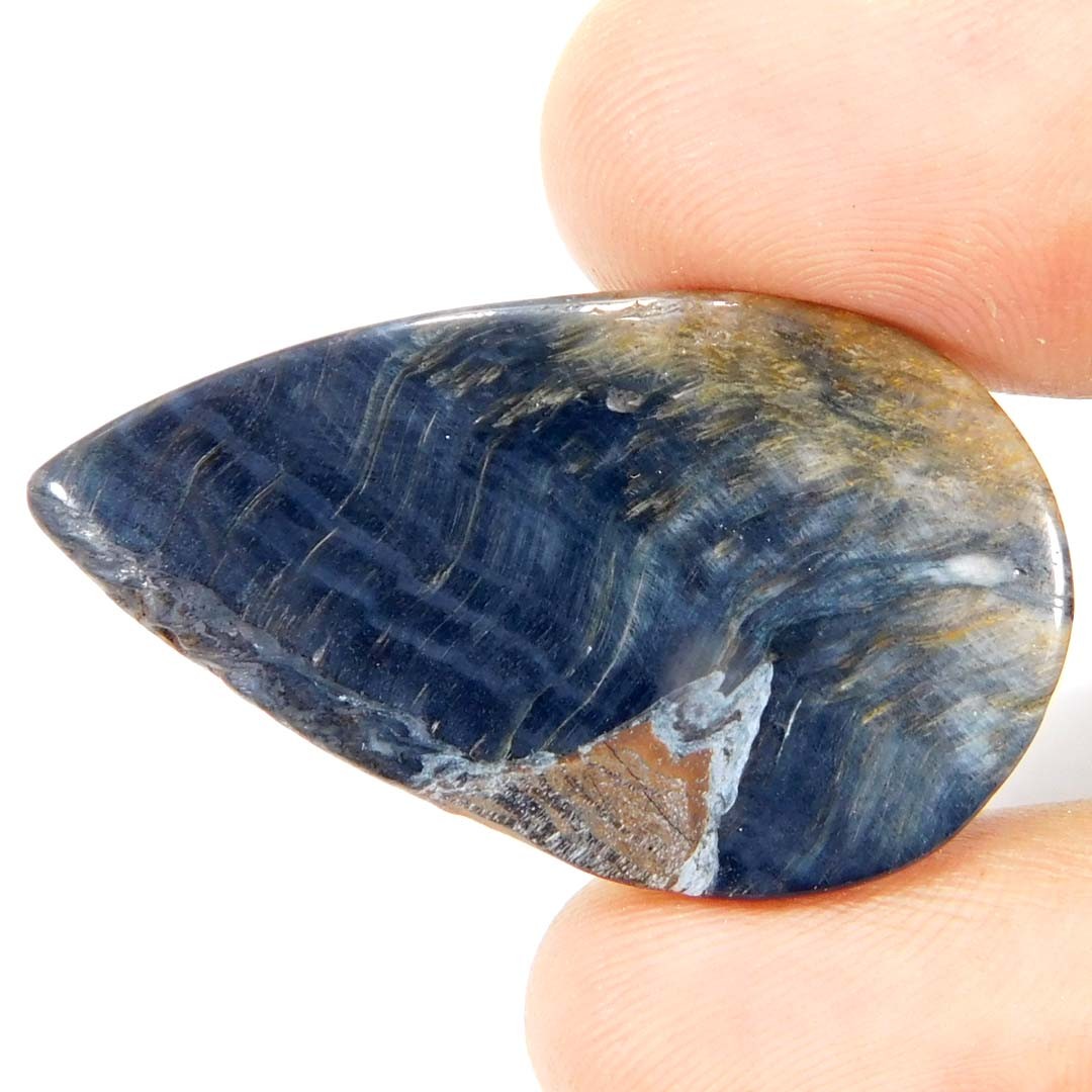 Pear Cabochon Tiger Eye 100% Natural Multi Blue Loose Gemstone 40.55Cts.