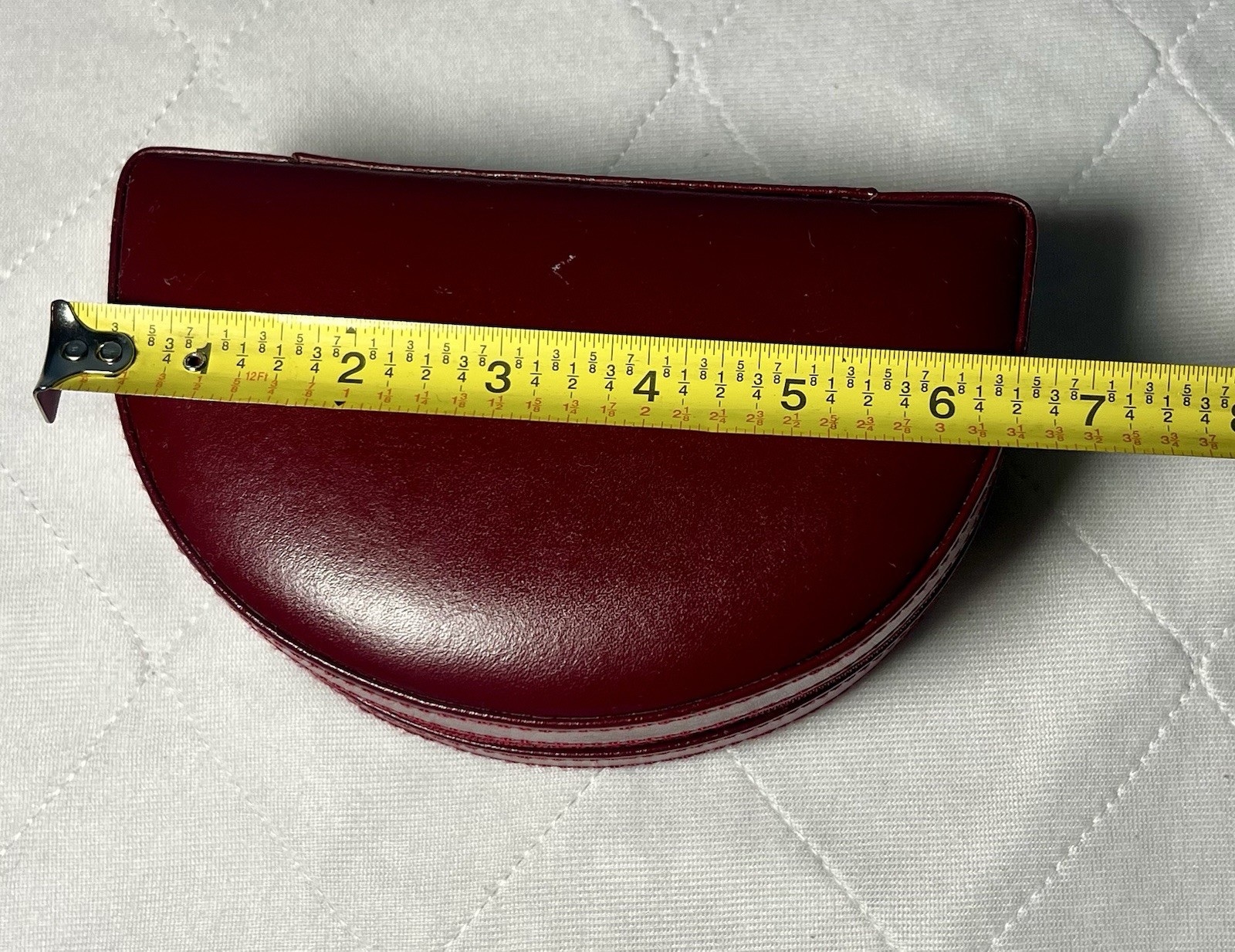Wolf Designs Jewelry Travel Case Leather Zip Vintage Two Sides Red Hard Case